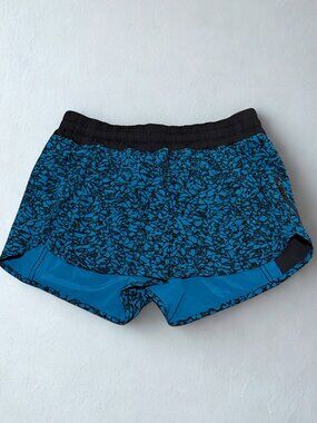 Lululemon Blue and Black Running Shorts 3.5" Inseam - Size 10